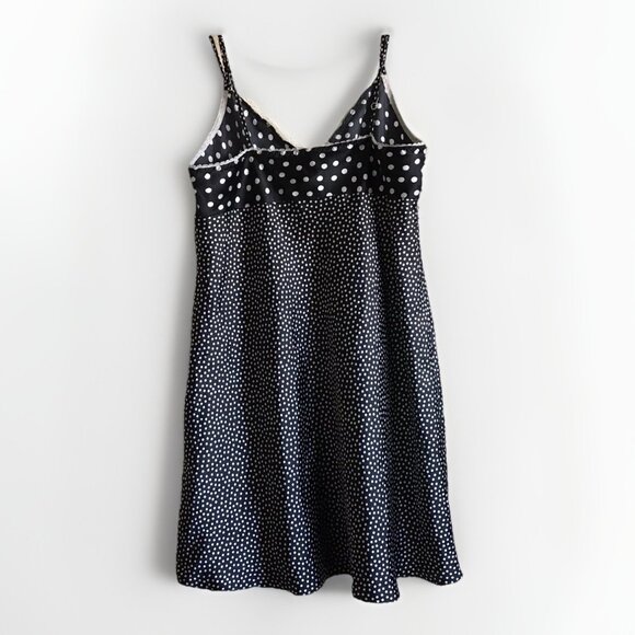 GILLIGAN & O'MALLEY Polka Dot Lace Trim Slip Dress‎ Adjustable Straps Size Large - Picture 2 of 4